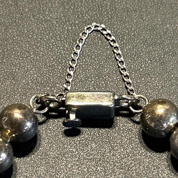 Silpada Sterling Silver Bead Bracelet 925 Signed Safety Chain Fits 7" - Picture 2 of 4